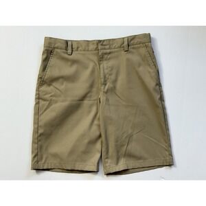 Lands' End Boy's Cotton Plain Front Chino Shorts Khaki 16H School Uniform